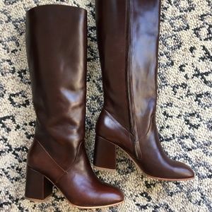 No.6 Sloane Knee High Boot in Syrup Leather, Size7